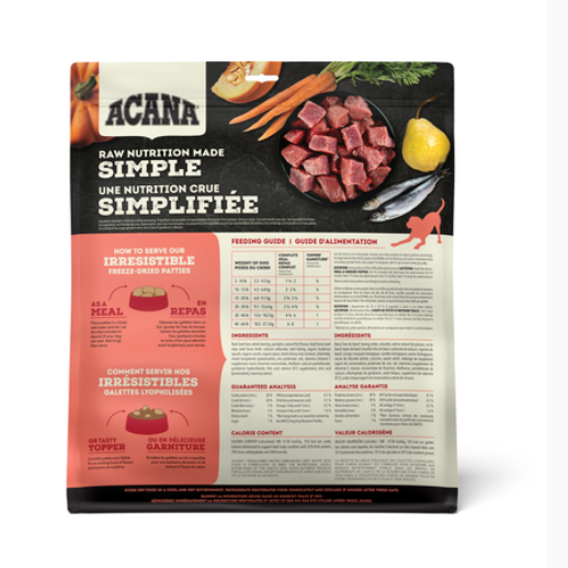 Acana Dog Freeze Dried Patties Beef Recipe 14Oz/397G