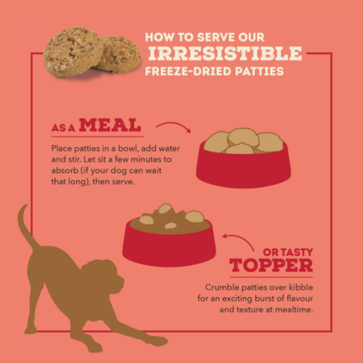 Acana Dog Freeze Dried Patties Beef Recipe 14Oz/397G