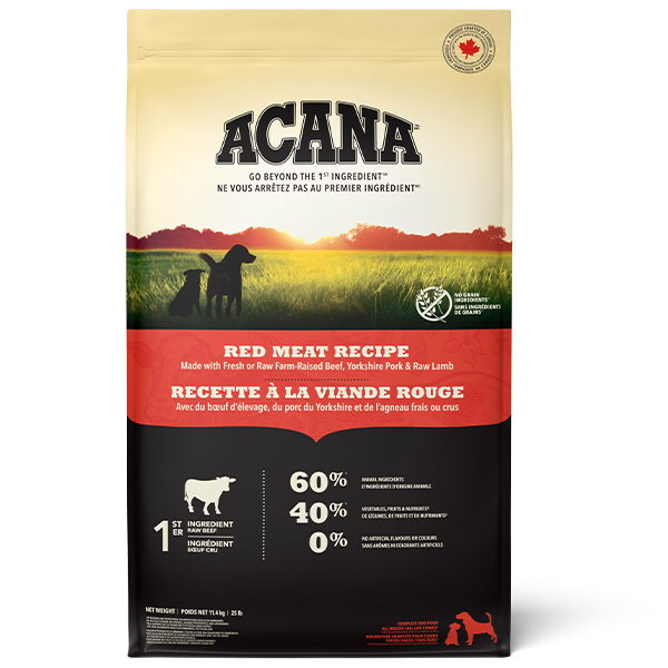 Acana Dog Grain Free Red Meat Recipe 25lb/11.4kg