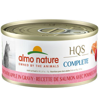Almo Cat Hqs Complete Salmon Recipe With Apple In Gravy 2.47Oz/70G