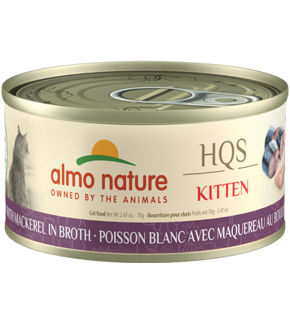 Almo Cat Hqs Kitten Whitefish Recipe With Mackerel In Broth 2.47Oz/70G