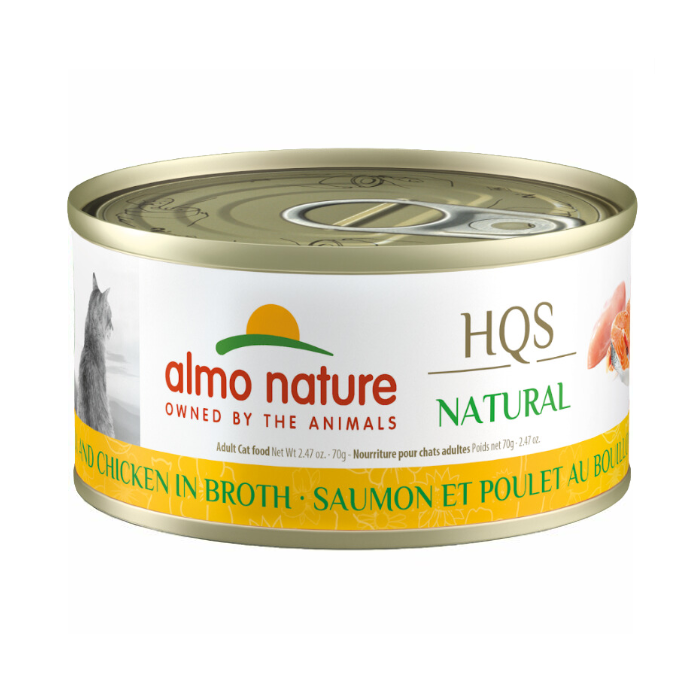 Almo Cat HQS Natural Salmon & Chicken In Broth 2.47oz/70g