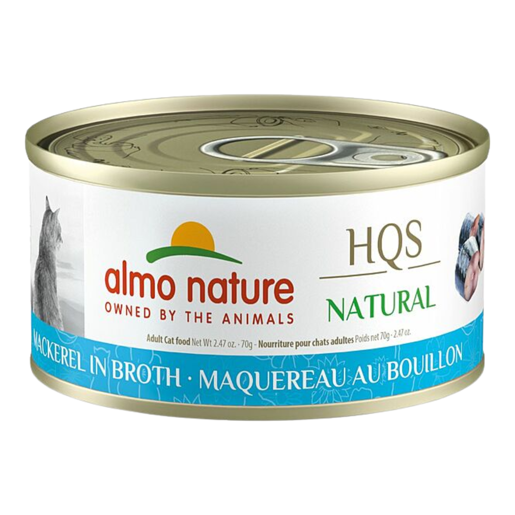 Almo Cat HQS Natural Mackerel In Broth 2.47oz/70g