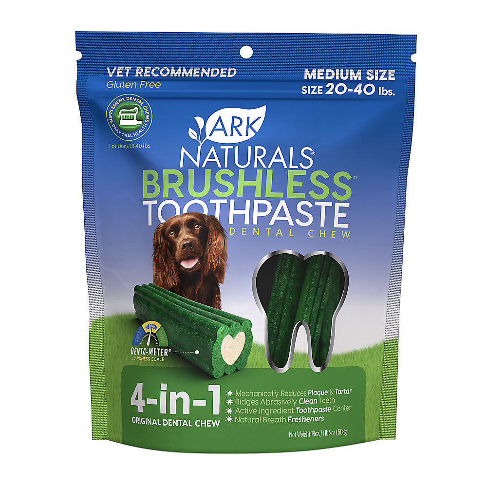 Ark Naturals Brushless Toothpaste Dental Chews 18Oz - Medium