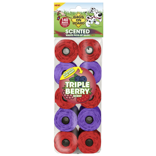 Bags On Board Triple Berry Scented 9"X14" 140Ct
