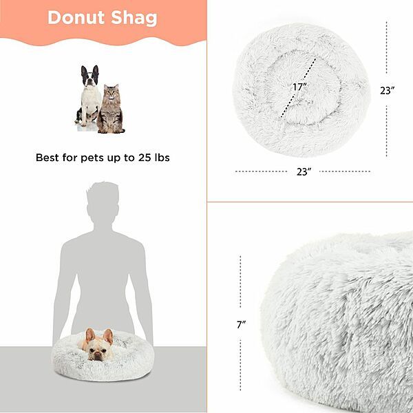Best Friends By Sheri Donut Shag Bed Grey Small 23"X23"