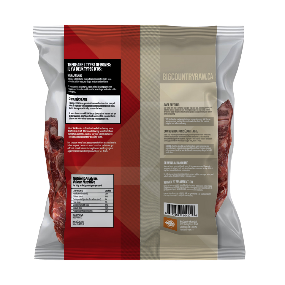 Big Country Raw Beef Neck Bone 2Lb/908G