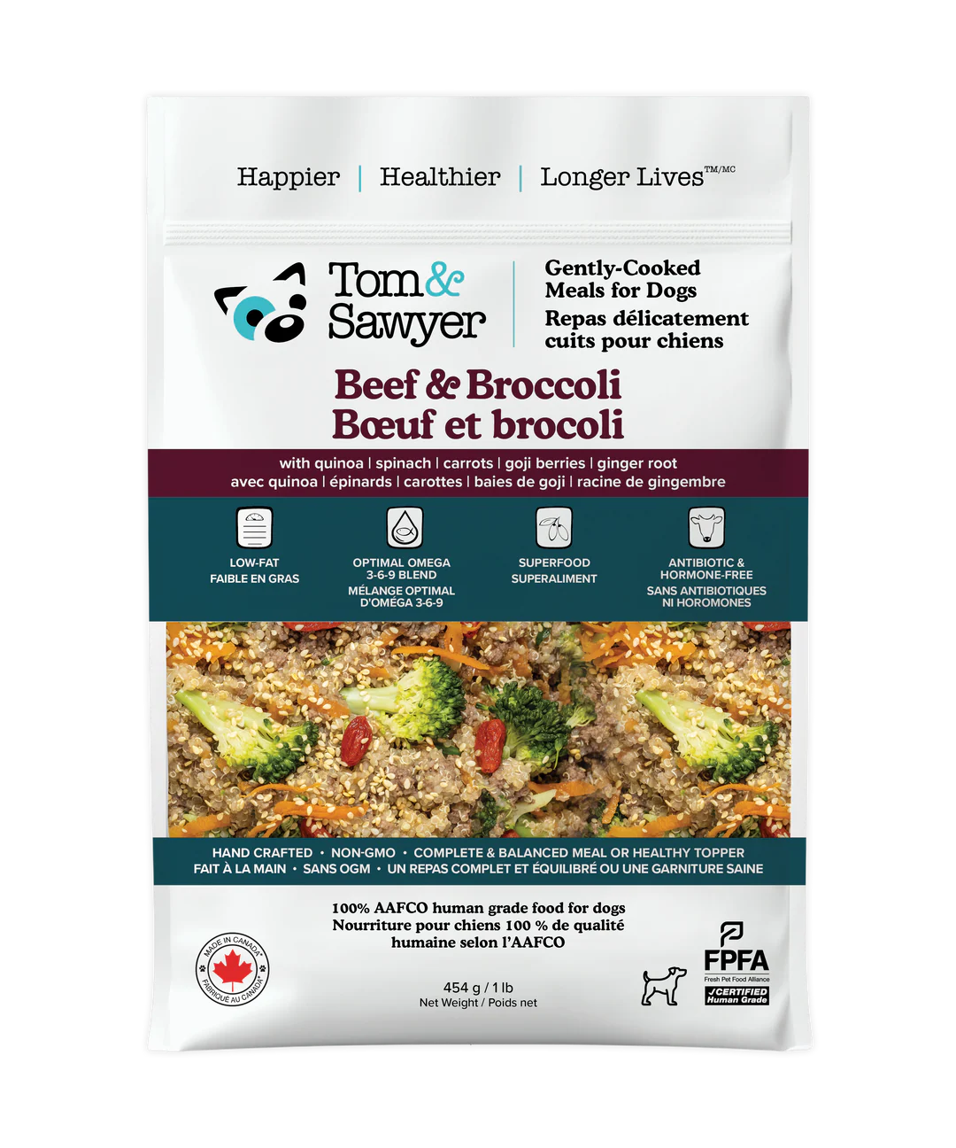 Tom & Sawyer Beef & Broccoli 16Oz/454G