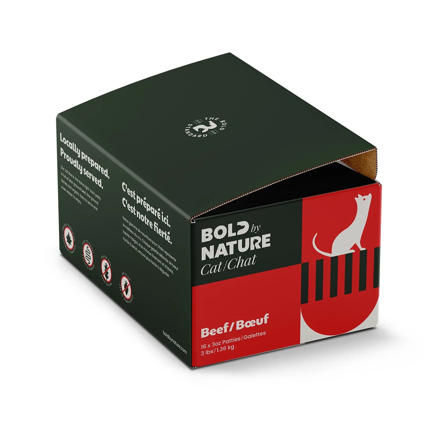 Bold By Nature Cat Beef Patties 3Lb/1.36Kg