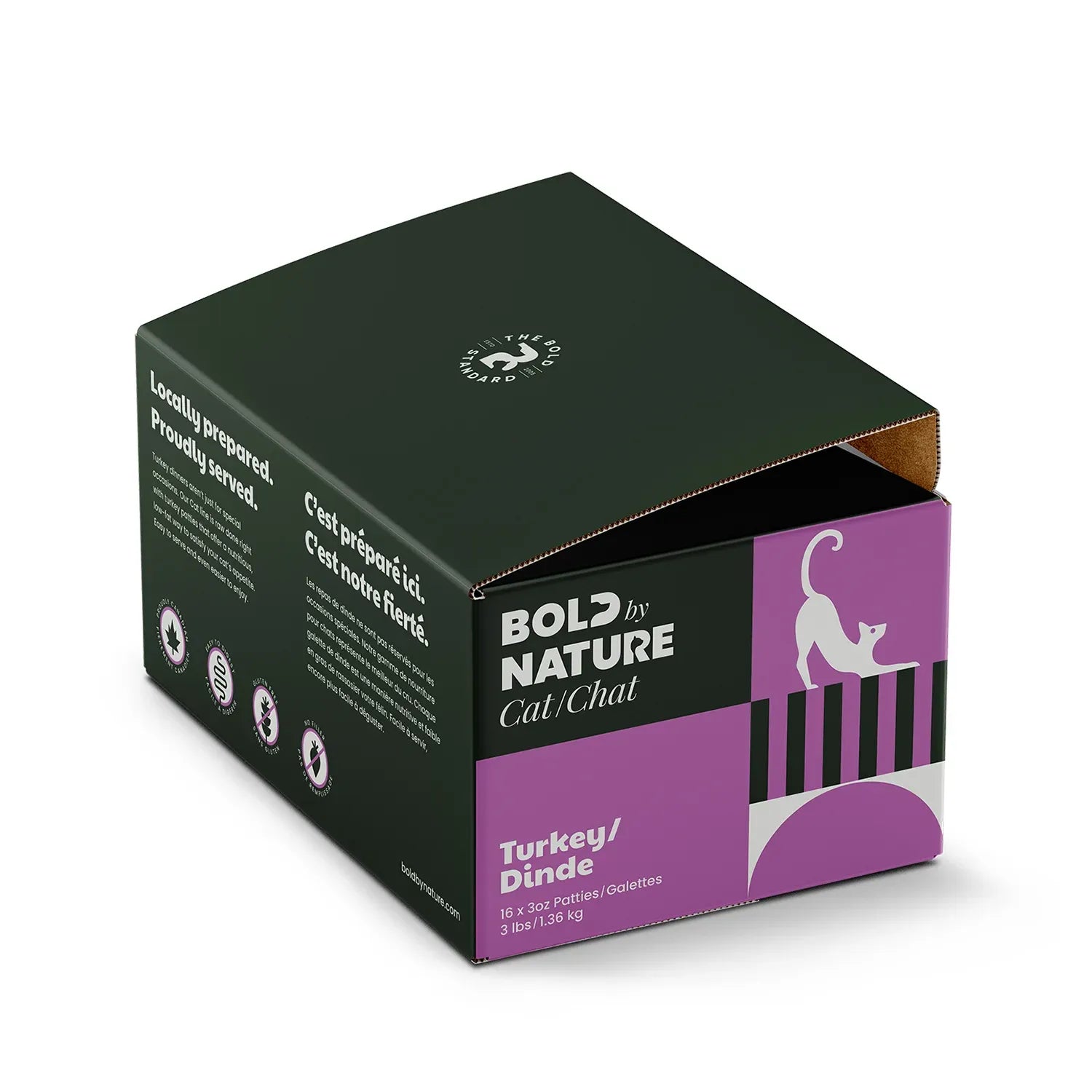 Bold By Nature Cat Turkey Patties 3Lb/1.36Kg