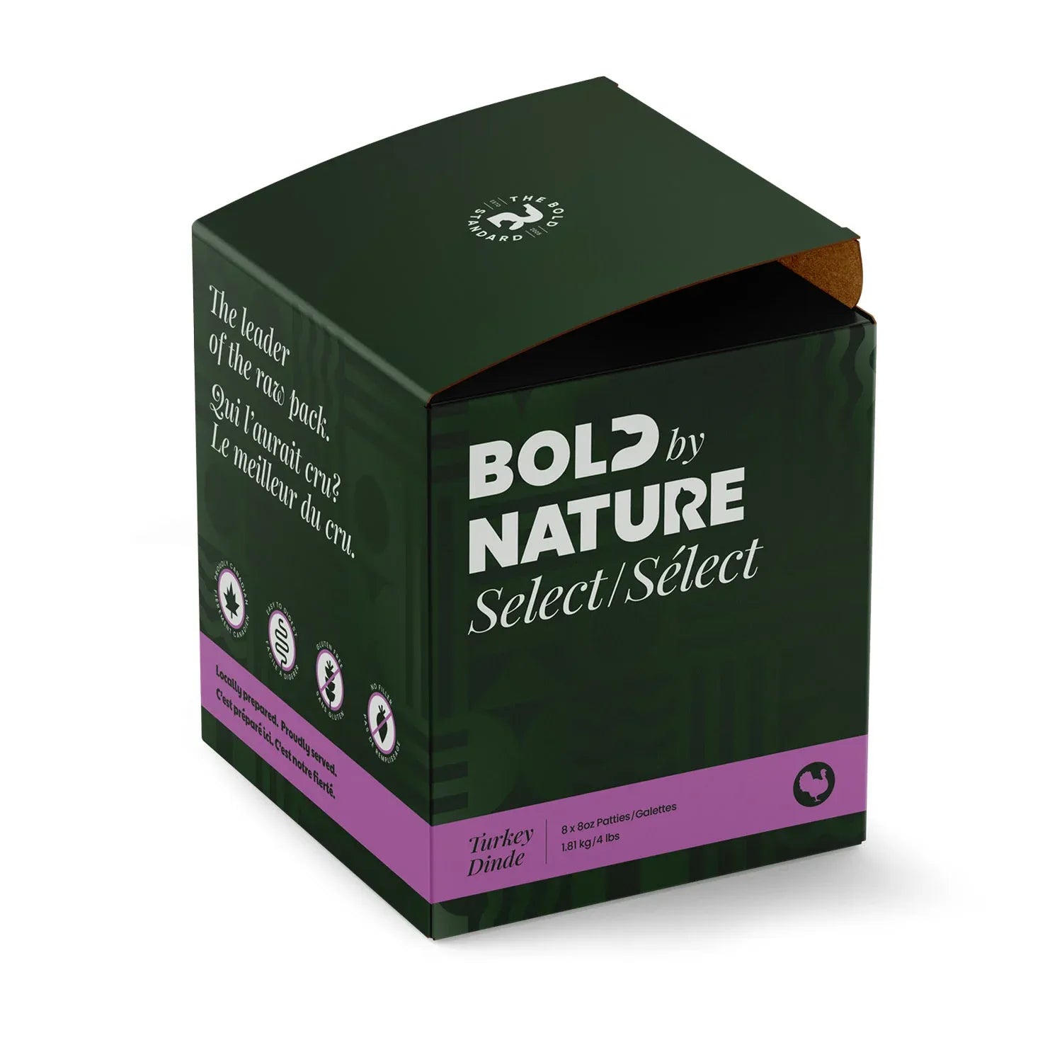 Bold By Nature Dog Select Turkey Patties 4Lb/1.8Kg