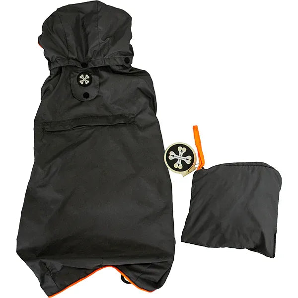 Bone + Arrow Travelite Packable Rain Jacket Orange/Grey 16"