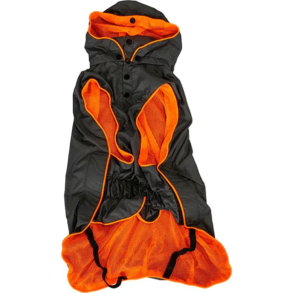 Bone + Arrow Travelite Packable Rain Jacket Orange/Grey 16"