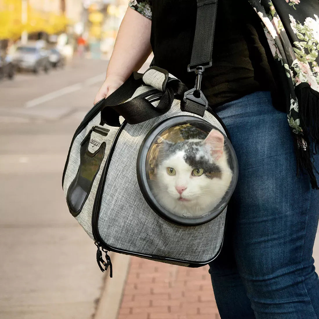 Coastal Bergan Cat Carrier Heather Grey 20" L X 9.5" X 11" H