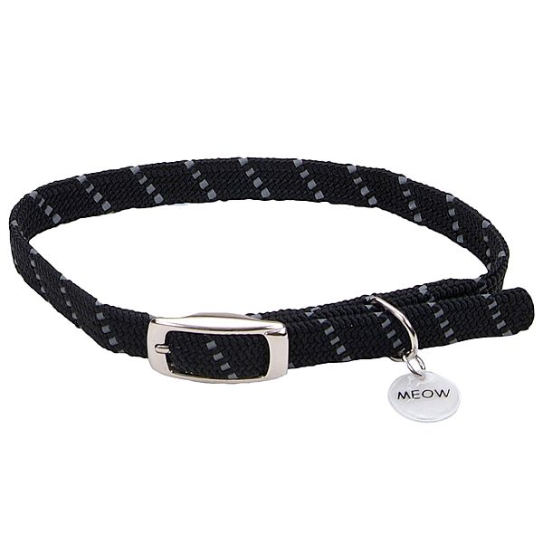 Coastal Elastacat Reflective Safety Collar Black
