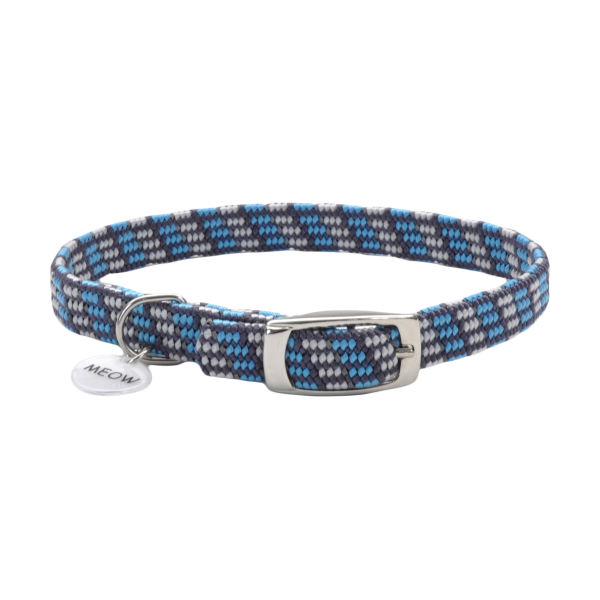Coastal Elastacat Reflective Safety Collar Grey & Blue