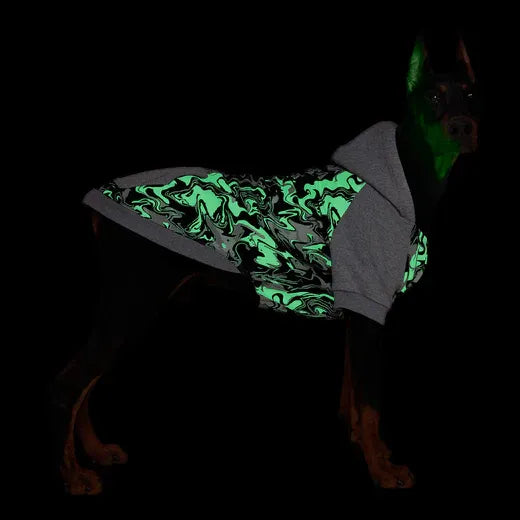 Canada Pooch Whatever The Weather Hoodie Glow-In-The-Dark Marble Size 14