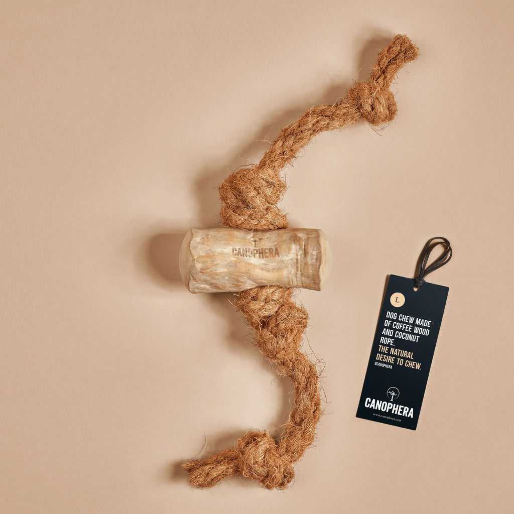 Canophera Coffee Wood With Coconut Rope Dog Chew Large