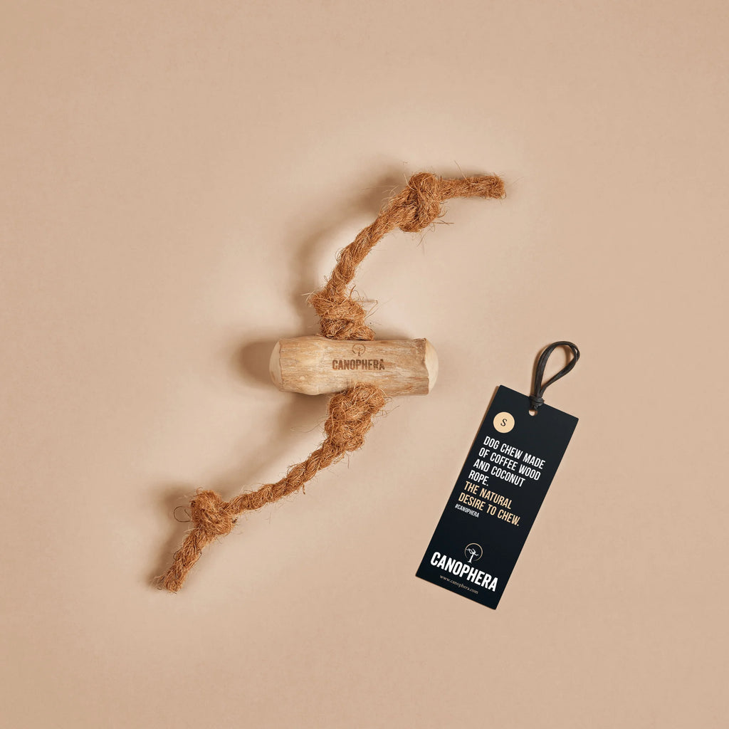 Canophera Coffee Wood With Coconut Rope Dog Chew Small