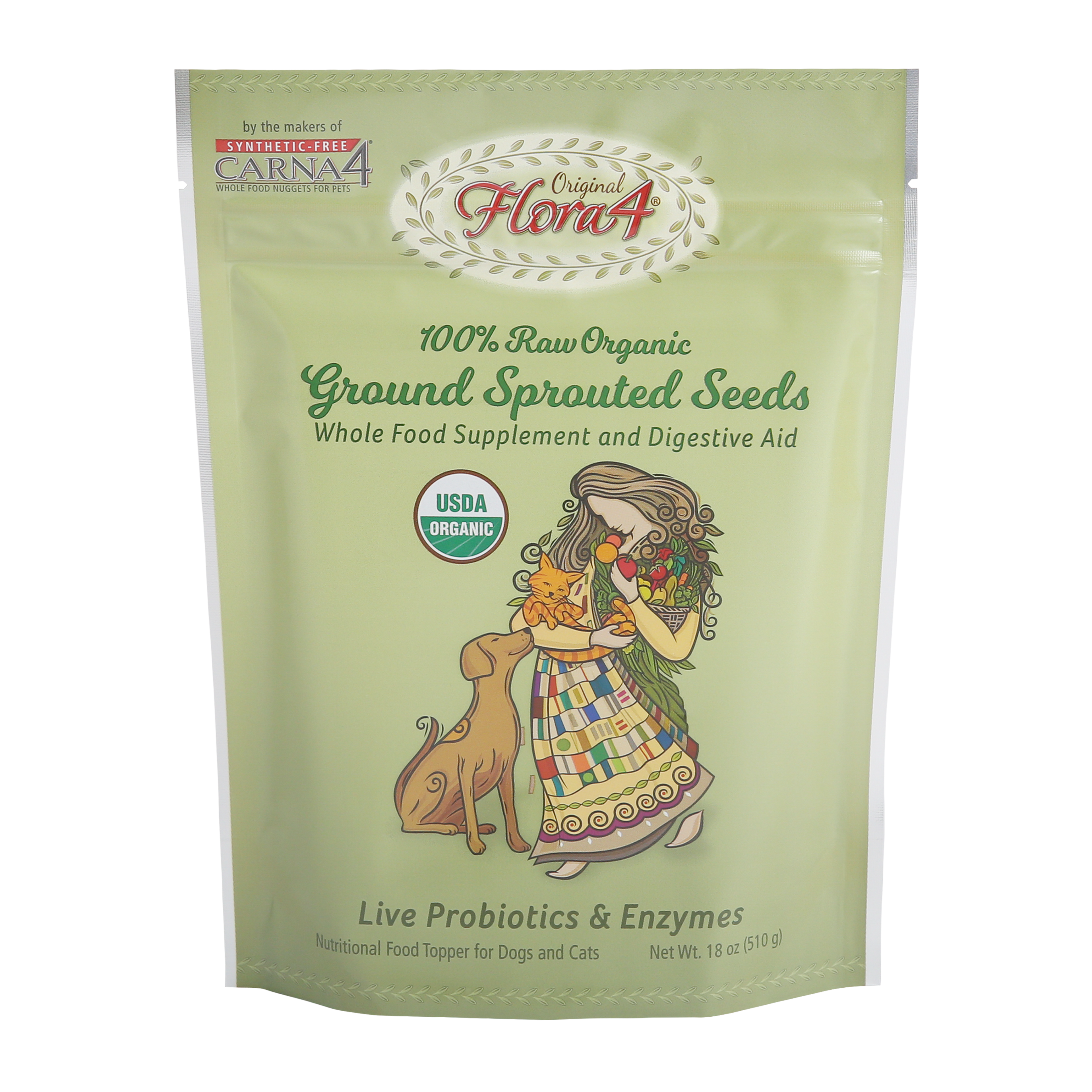 Carna4 Flora4 Sprouted Seed Food Topper 18oz
