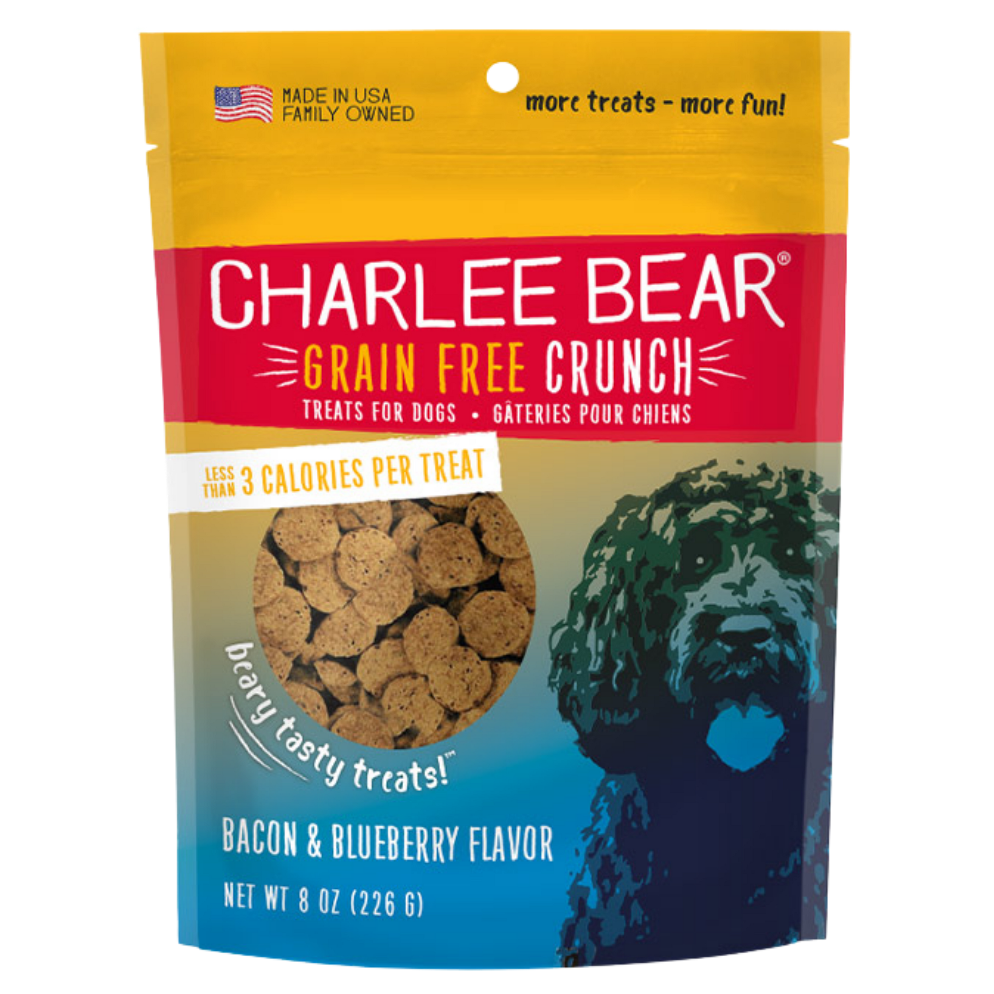 Charlee Bear Grain Free Crunch Bacon & Blueberry 8Oz