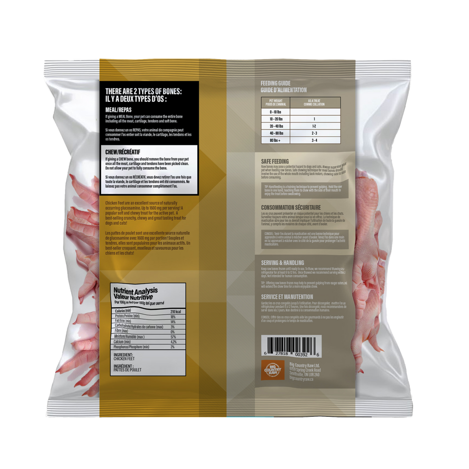 Big Country Raw Frozen Chicken Feet 1lb/454g