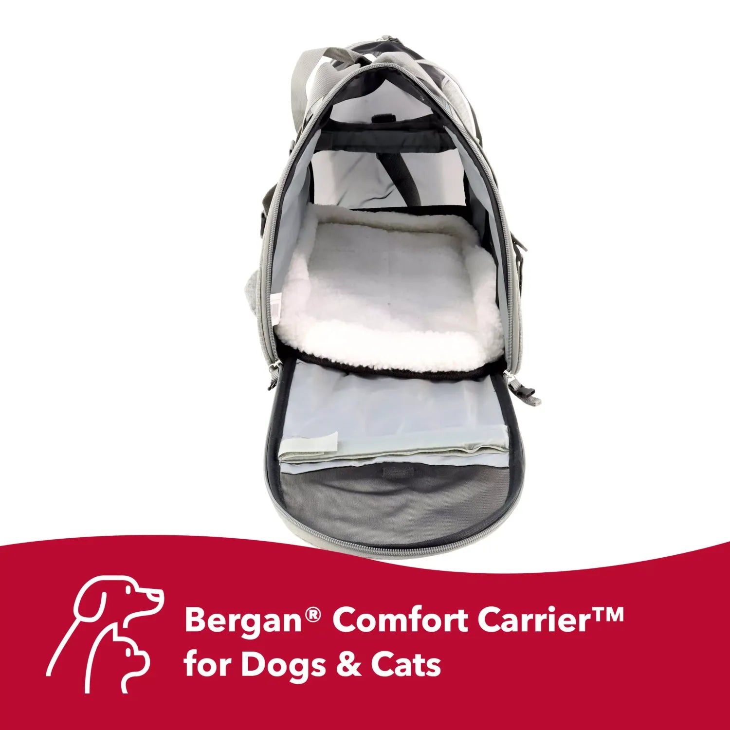 Coastal Bergan Comfort Carrier Black & Grey Large 19" L X 10" W X 13" H