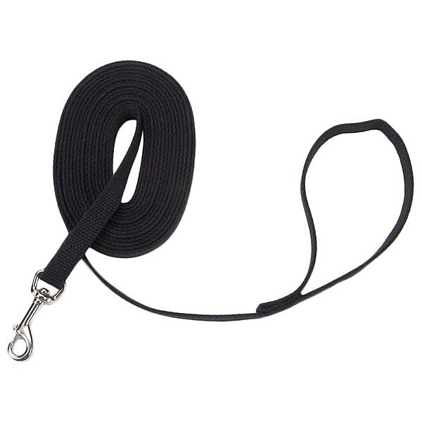 Coastal Cotton Web Training Leash Black 5/8"X20'