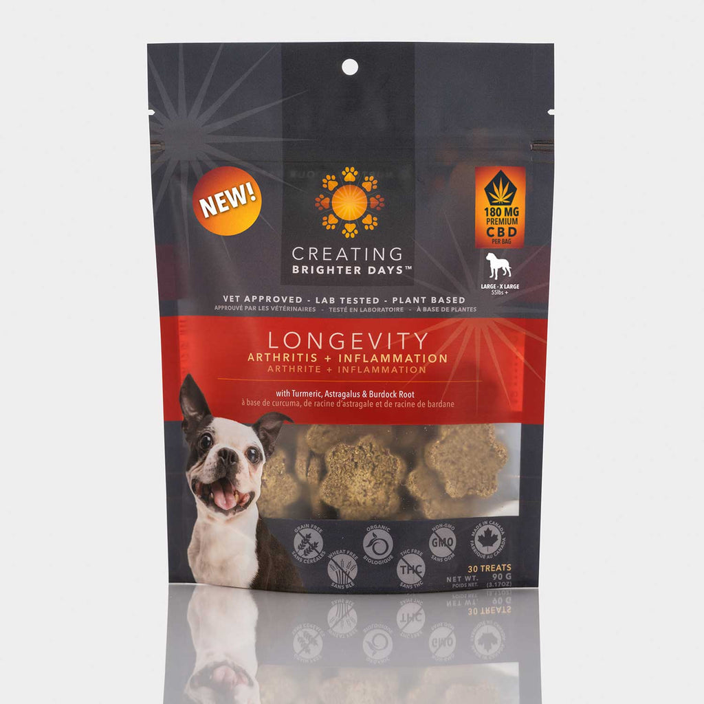 Creating Brighter Days Dog Treats Longevity Arthritis & Inflammation 55Lb & Up 90G