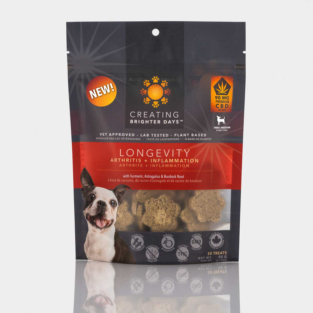 Creating Brighter Days Dog Treats Longevity Arthritis & Inflammation 55Lb & Under 90G