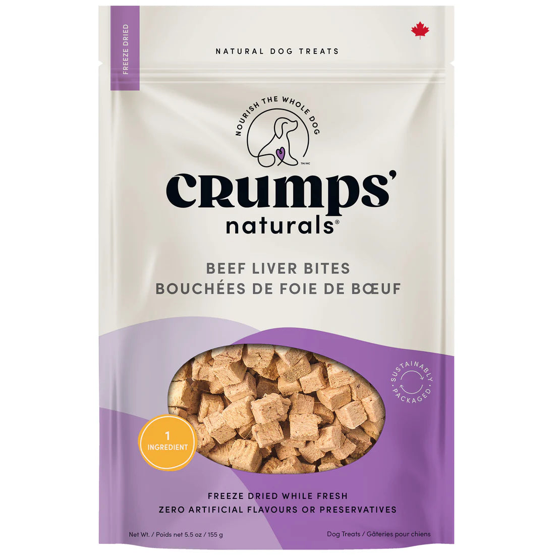 Crumps Freeze Dried Beef Liver Bites 155G