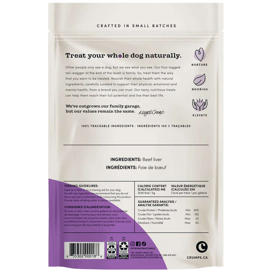 Crumps Freeze Dried Beef Liver Bites 155G