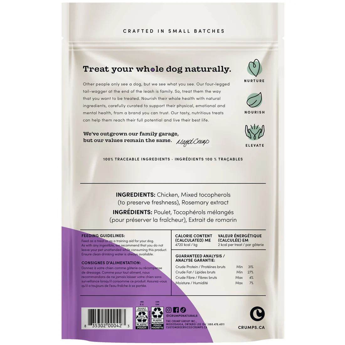 Crumps Freeze Dried Chicken Bites 100G