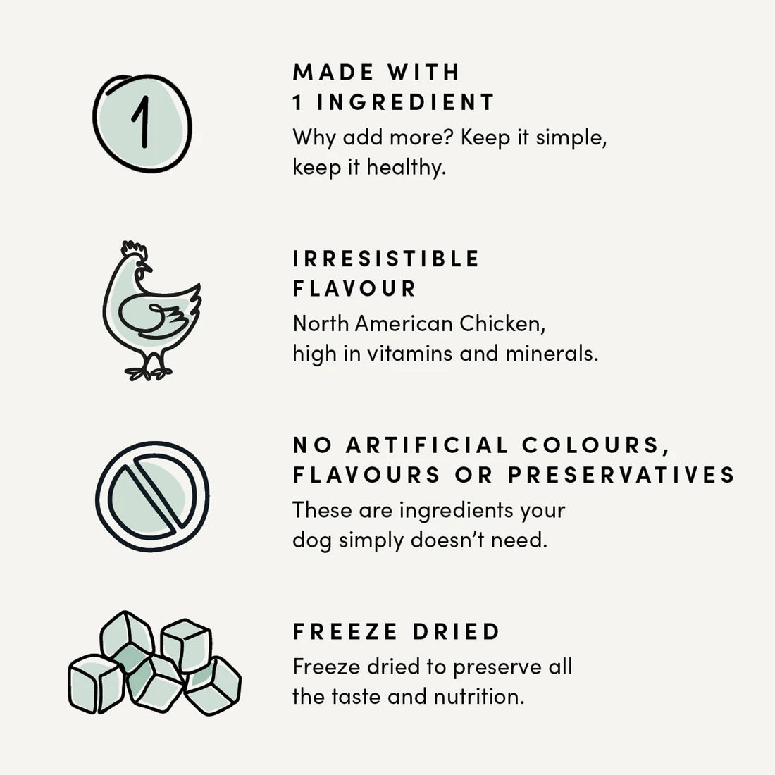 Crumps Freeze Dried Chicken Bites 100G