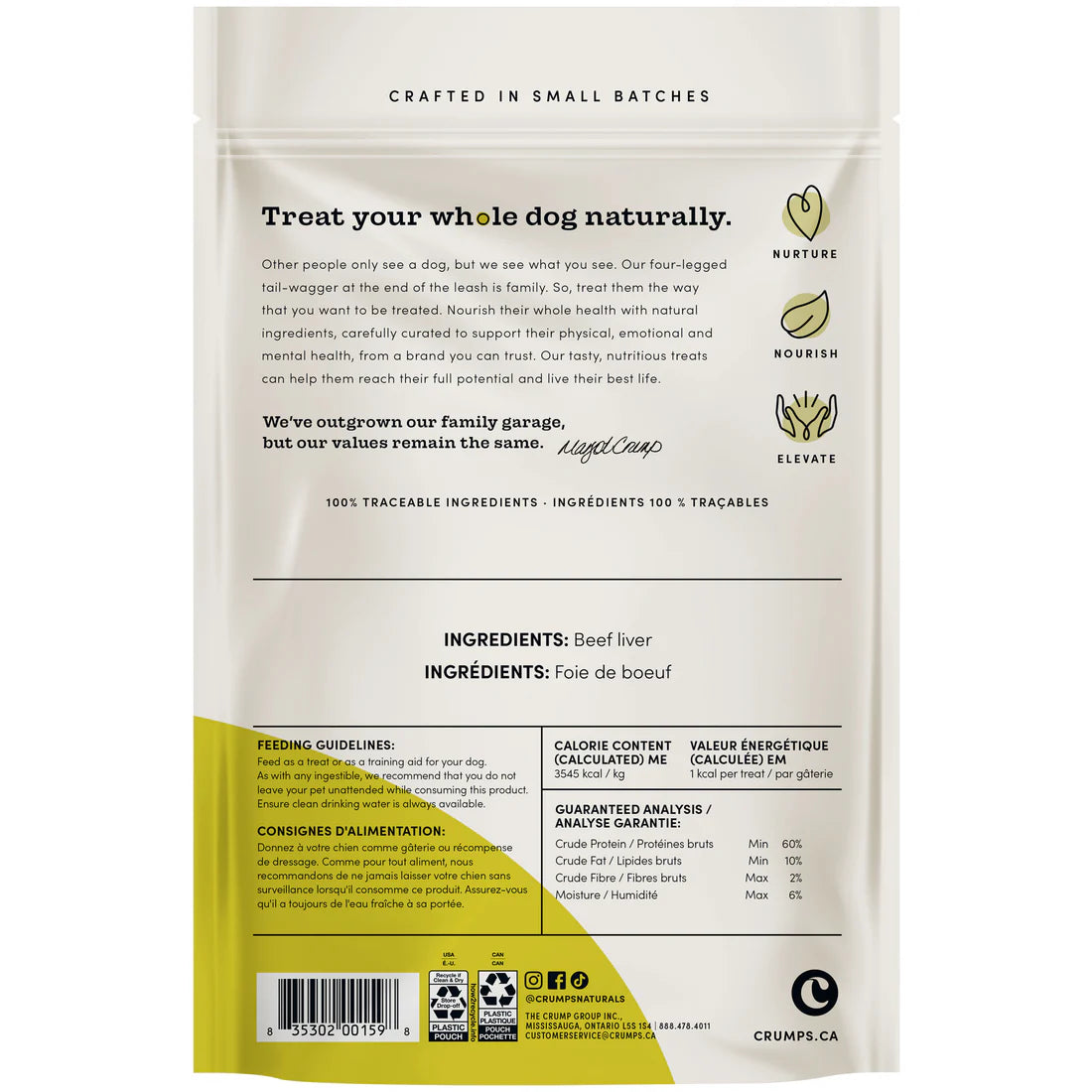 Crumps Freeze Dried Mini Trainers Beef Liver 126G