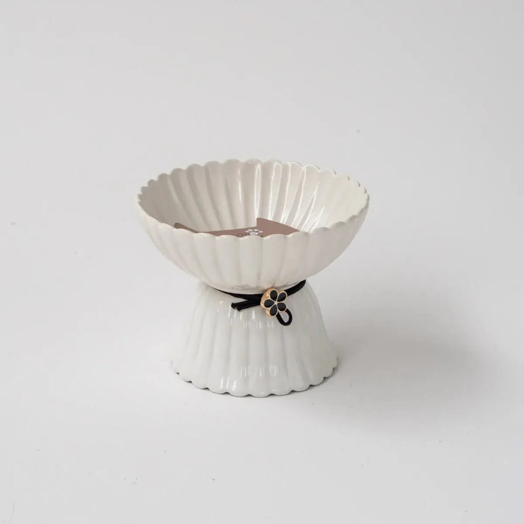 Dexypaws Ceramic Elevated Bowl Flower 8.45Oz