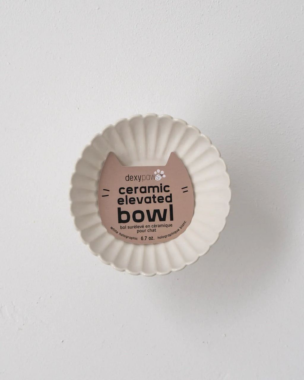 Dexypaws Ceramic Elevated Bowl Flower 8.45Oz