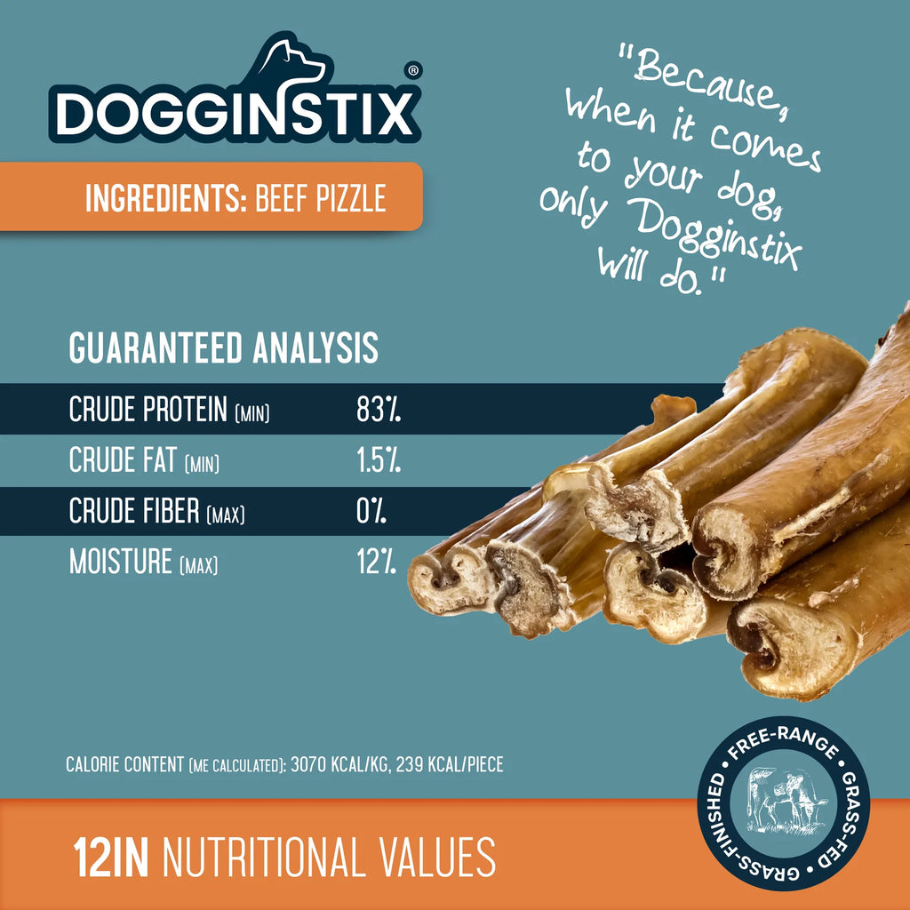 Dogginstix Beef Bully Stick Monster 12"