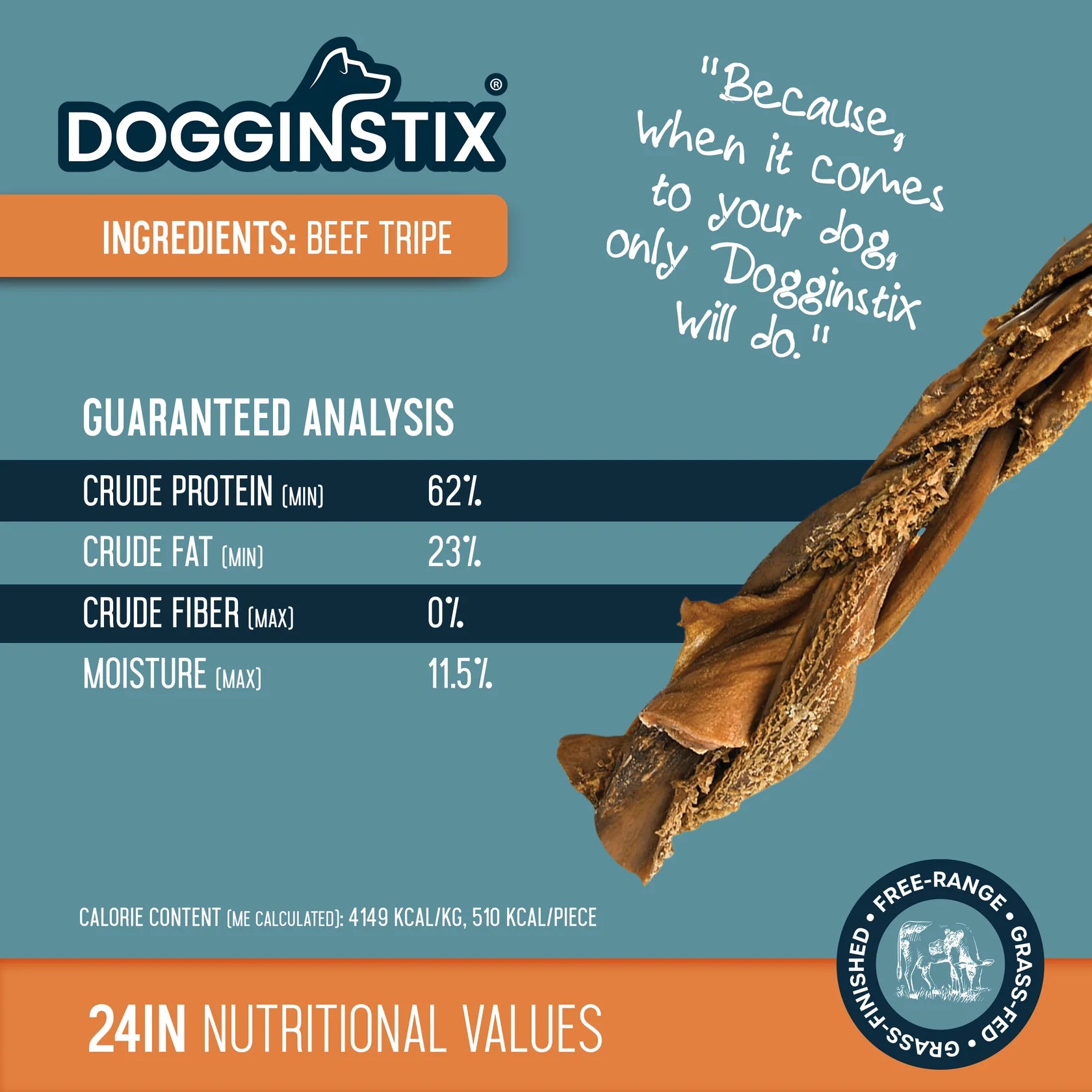 Dogginstix Braided Beef Tripe Stick 24"