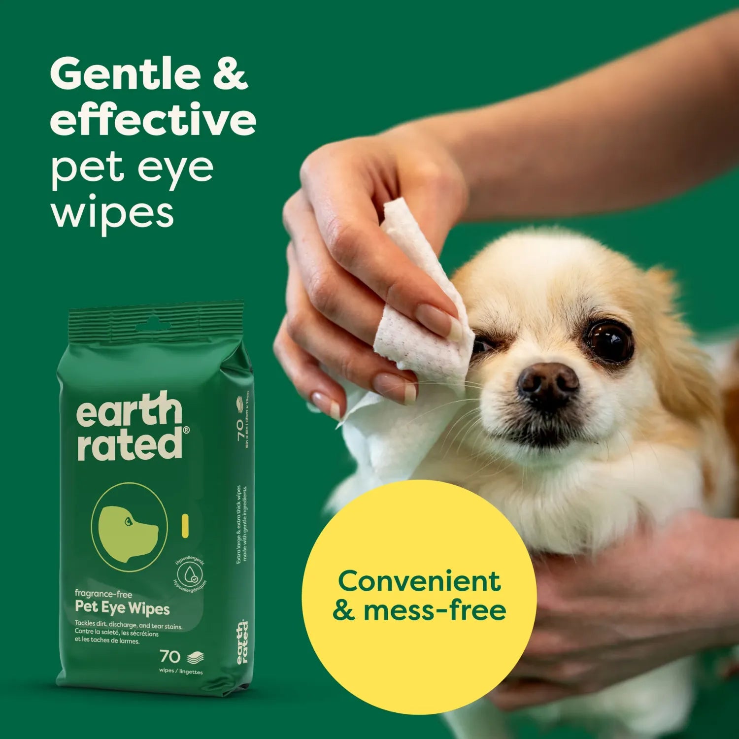Earth Rated Eye Wipes Fragrence Free 60Pk