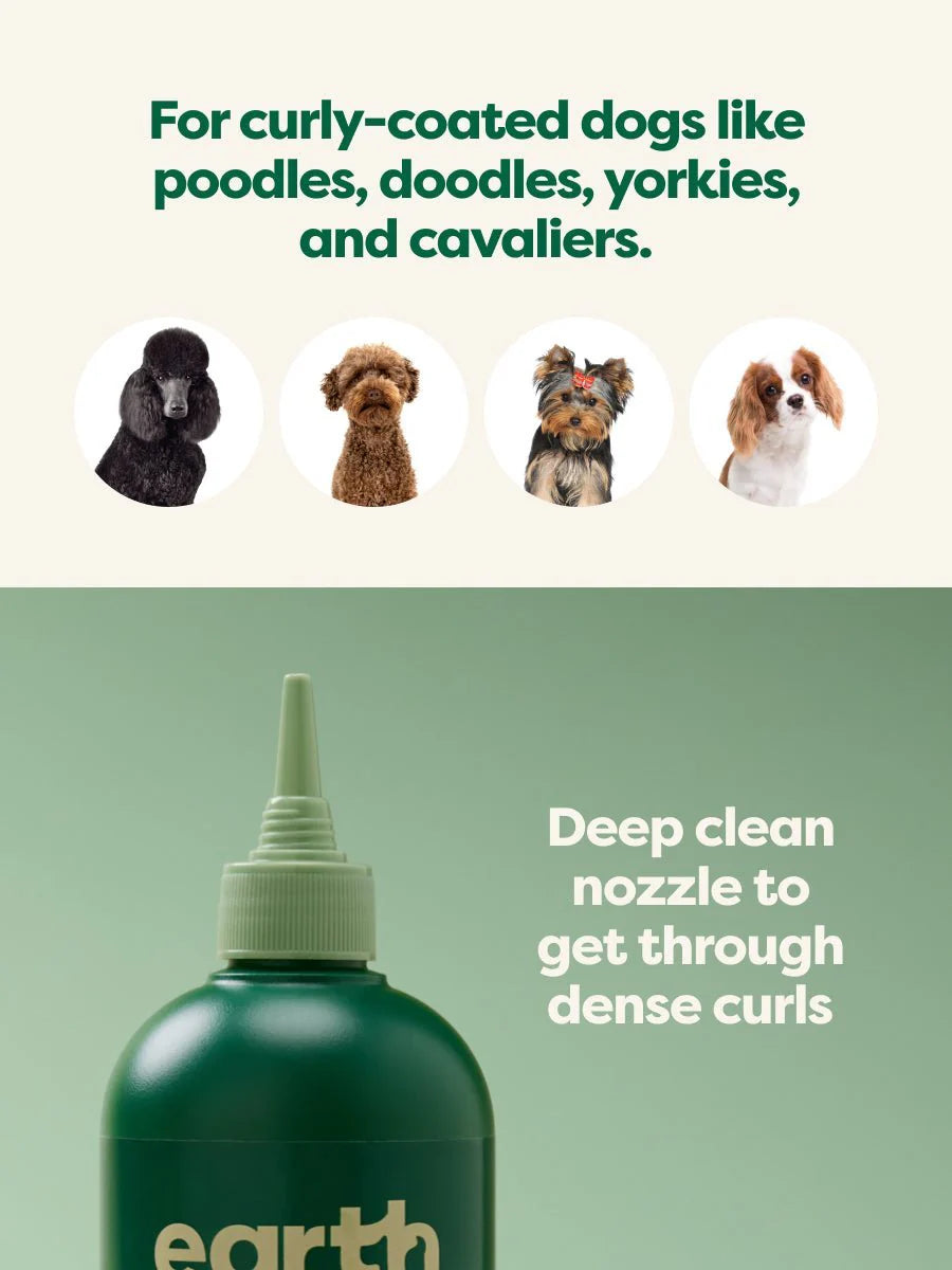 Earth Rated Curly Coat Detangling 3 In 1 Dog Shampoo White Tea & Basil 16 fl oz