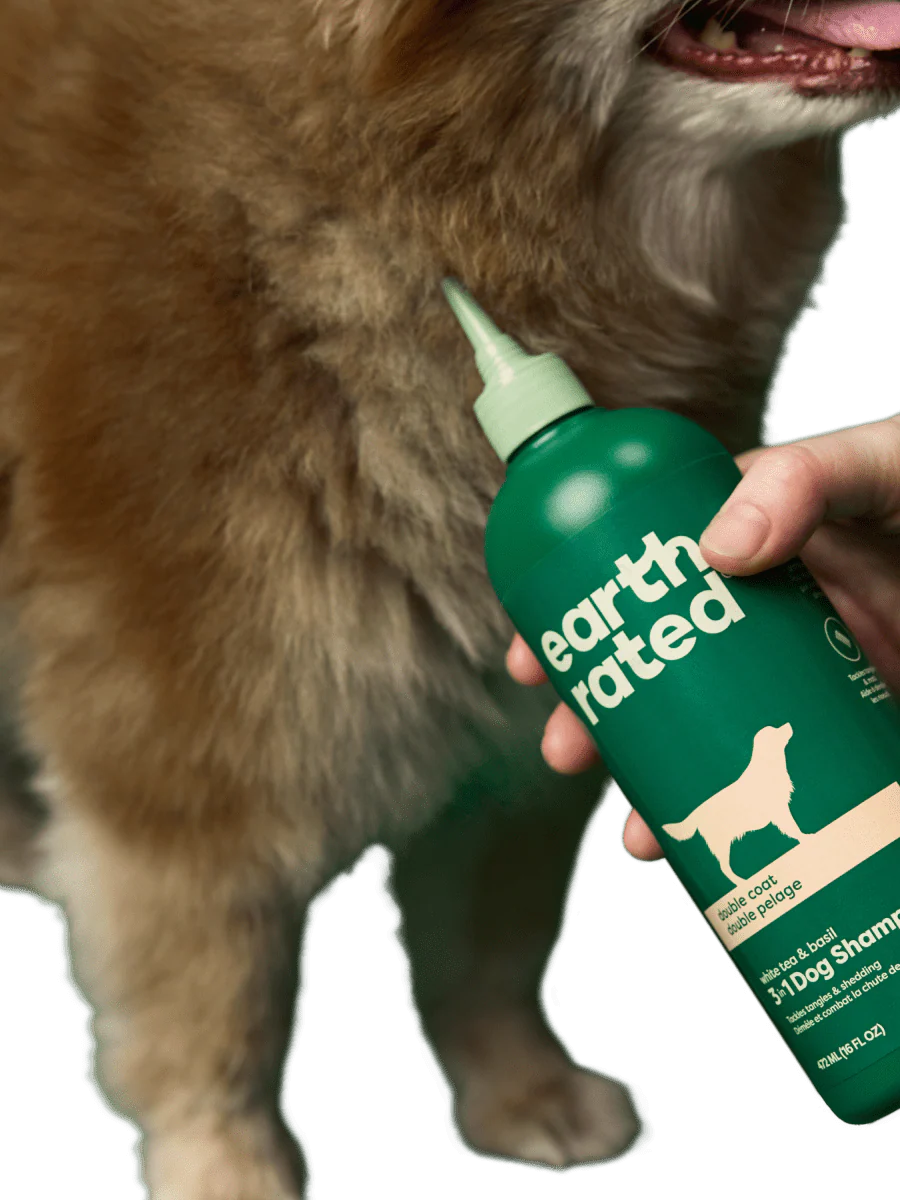 Earth Rated Double Coat Deshedding 3 In 1 Dog Shampoo White Tea & Basil 16 fl oz