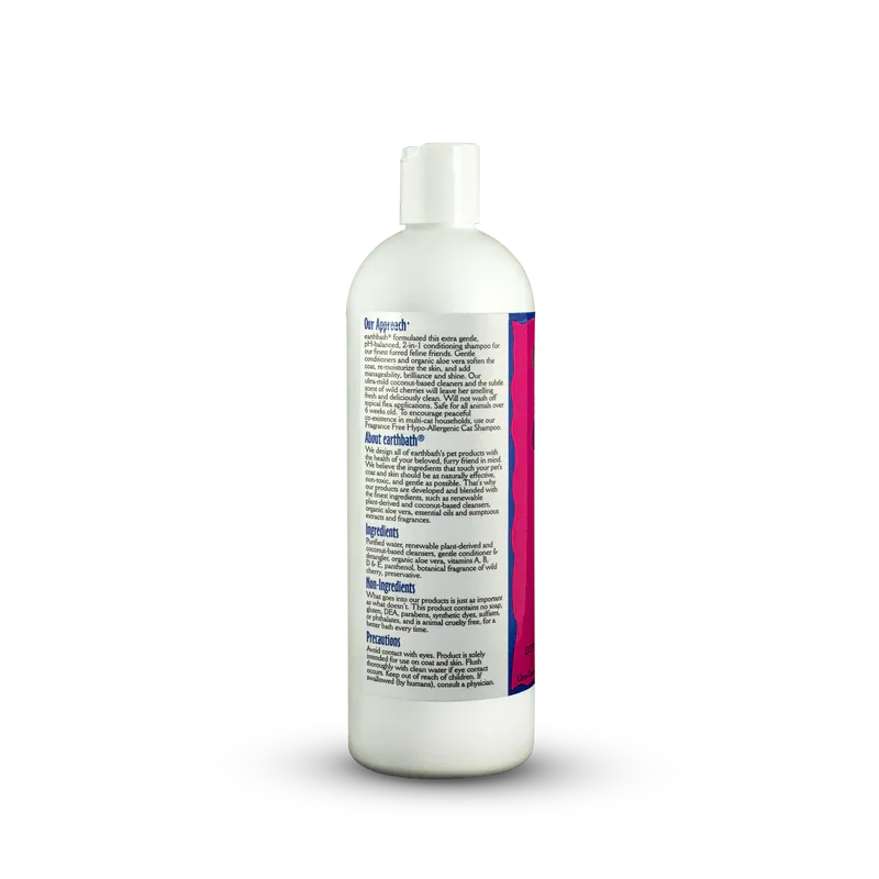 Earthbath Cat 2 In 1 Conditioning Shampoo Light Wild Cherry 16Fl Oz