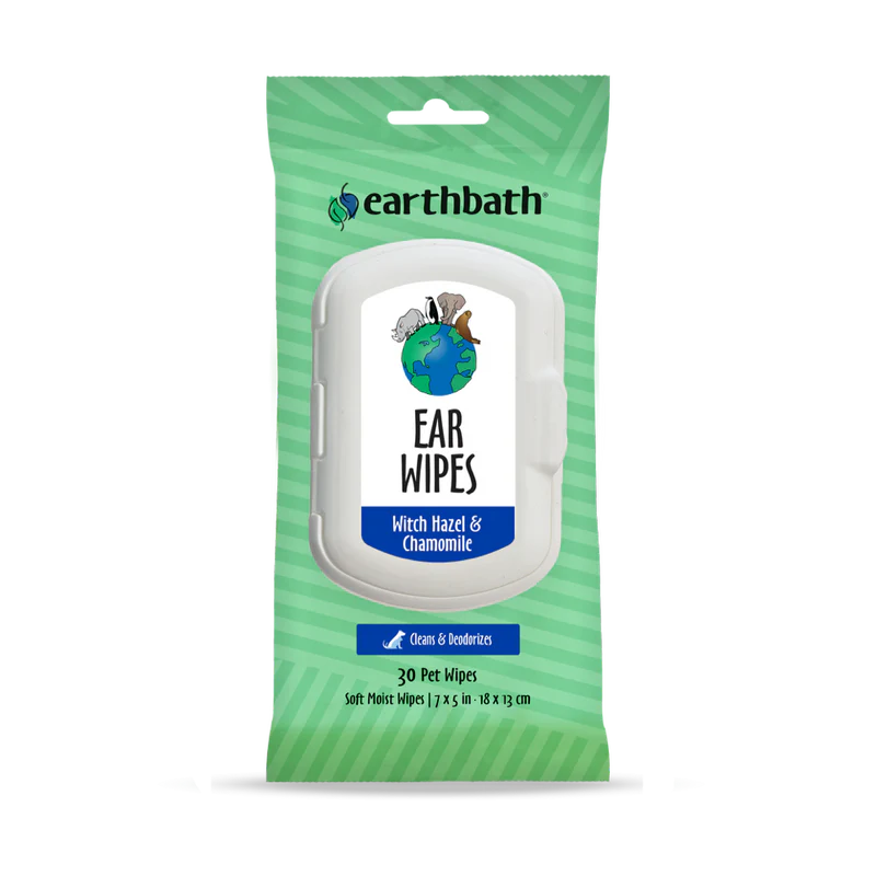 Earthbath Ear Wipes With Witch Hazel & Chamomile For Dogs & Cats 30pk