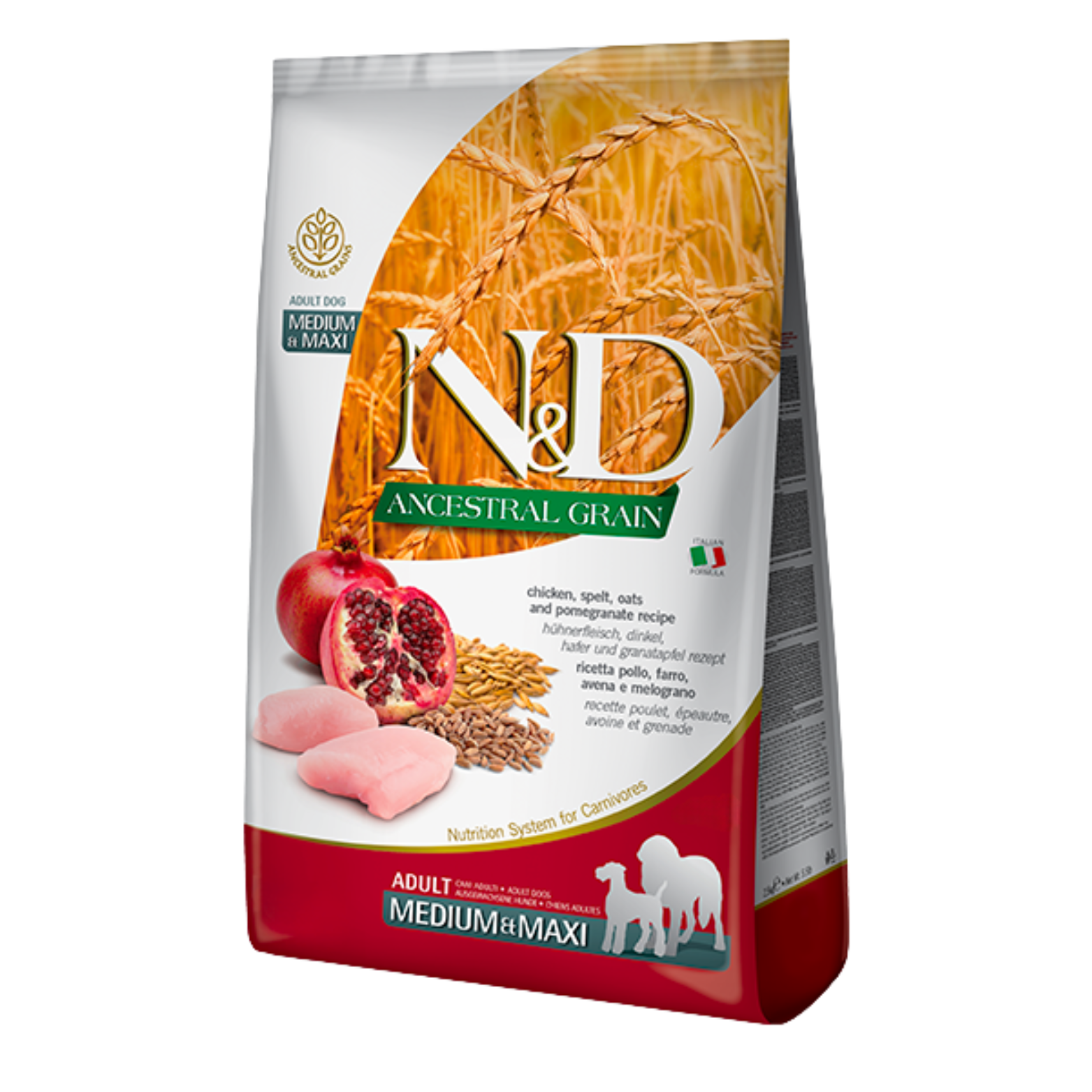 Farmina N&D Dog Ancestral Grain Chicken & Pomegranate Med/Max 5.5Lb/2.5Kg