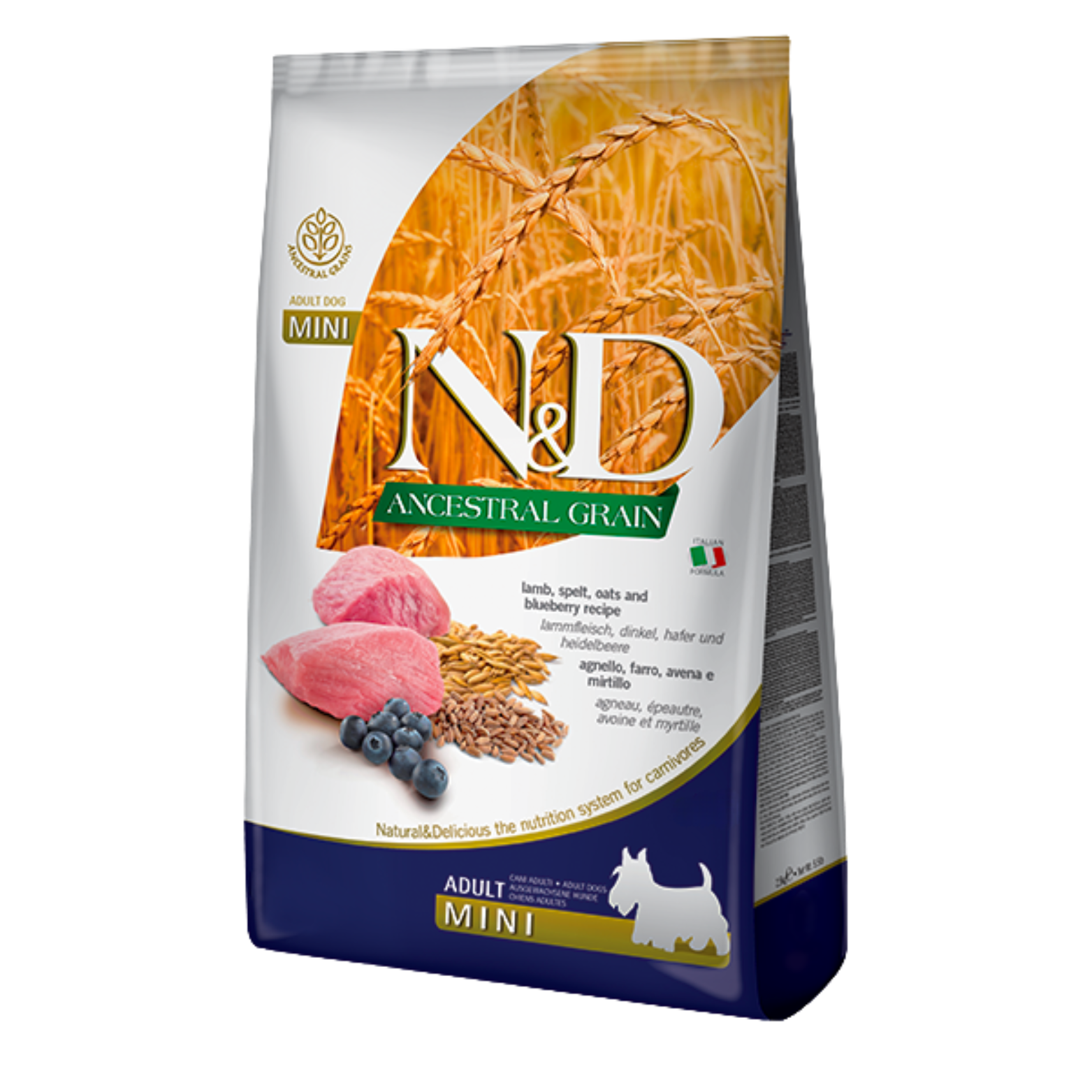 Farmina N&D Dog Ancestral Grain Lamb & Blueberry Mini 15.4Lb/7Kg