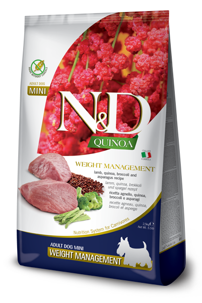 Farmina N&D Dog Quinoa Weight Management Lamb Mini 5.5Lb/2.5Kg