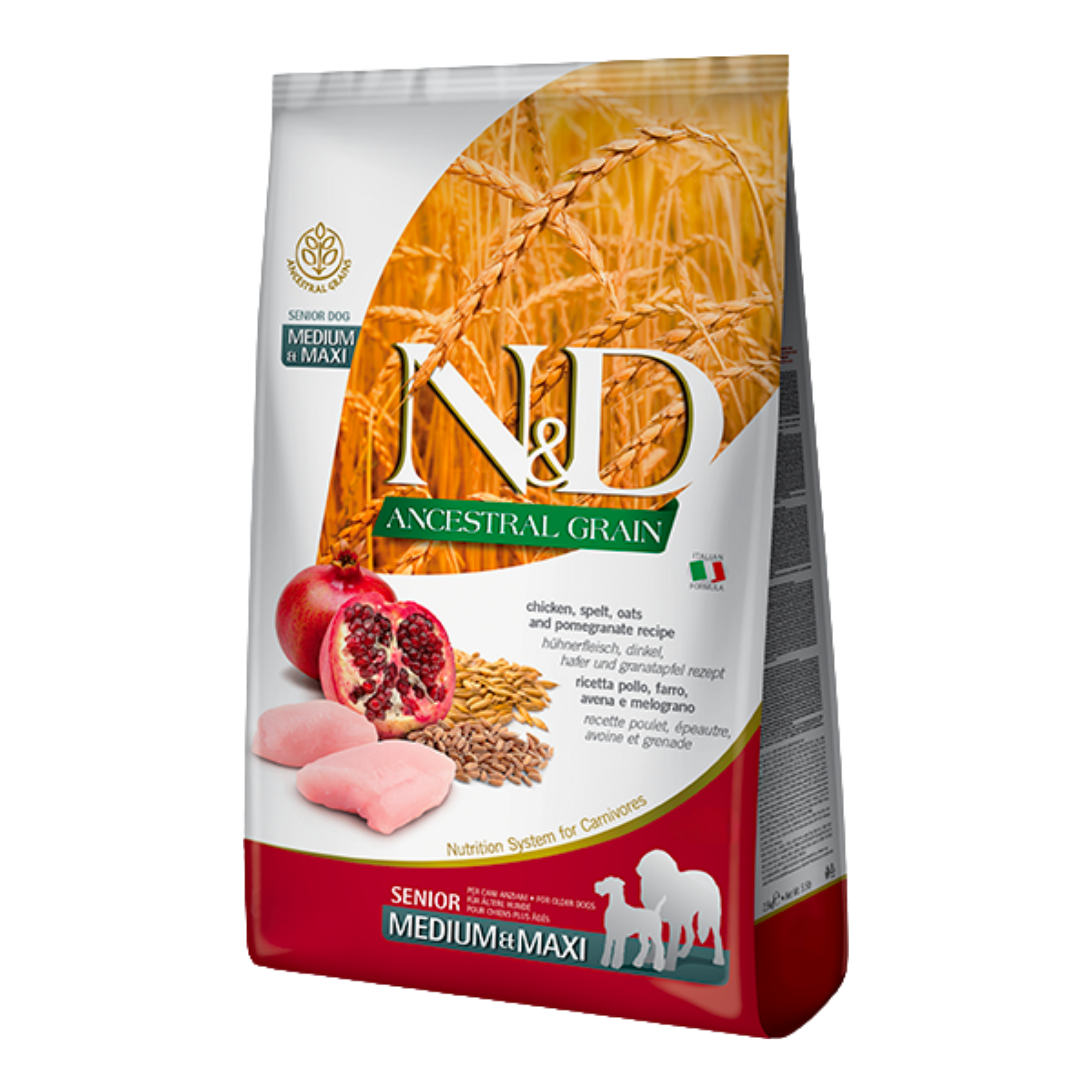 Farmina N&D Dog Senior Ancestral Grains Chicken & Pomegranate Med/Max 5.5Lb/2.5Kg