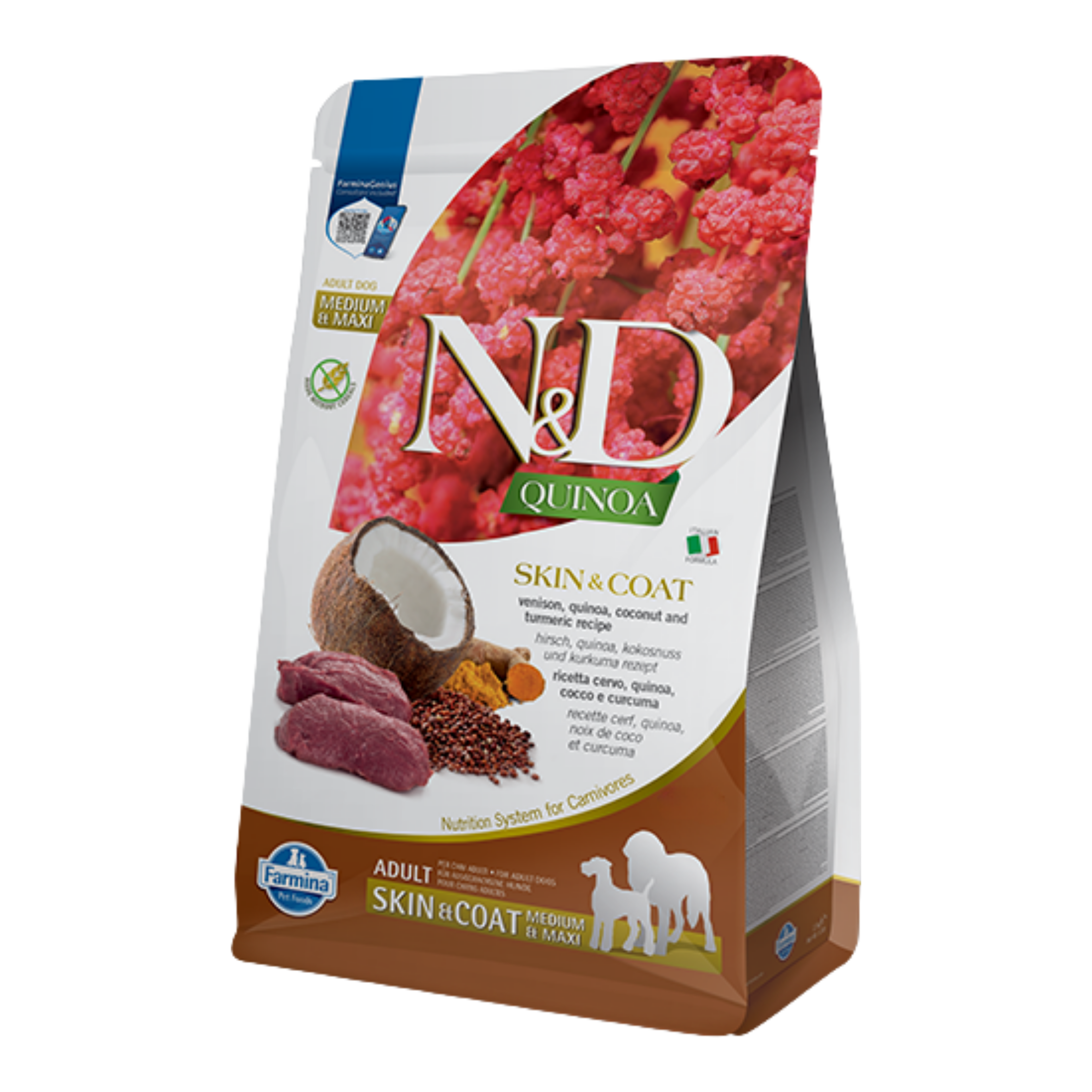 Farmina N&D Dog Quinoa Skin & Coat Venison Med/Max 15.4Lb/7Kg