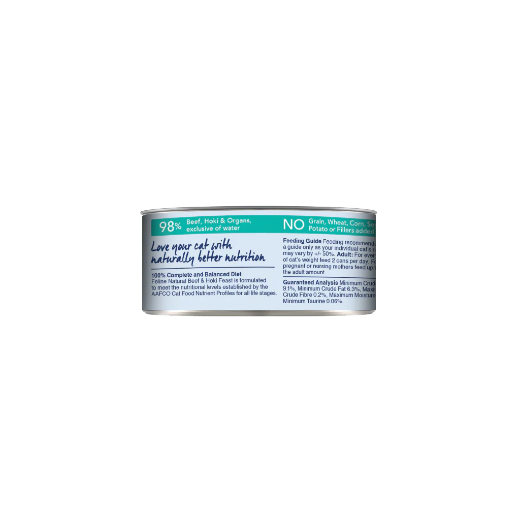 Feline Natural Beef & Hoki Feast Can 3oz/85g